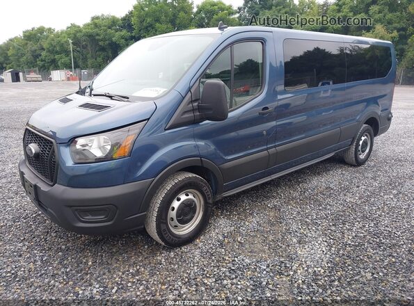 1FBAX2Y81RKA56556 2024 FORD TRANSIT-350 Blue წინა მარცხენა ხედი სამი მეოთხედიდან