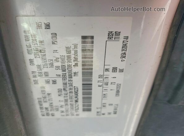 1FBZX2YM6JKA90237 2018 FORD TRANSIT Белый Вид наклейки с VIN-кодом