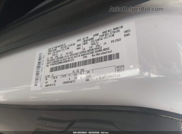 1FBZX2ZM5JKB36123 2018 FORD TRANSIT-350 White Вид підкапотного простору