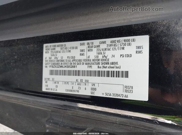 1FBZX2ZM6JKB52881 2018 FORD TRANSIT-350 Black Շարժիչի բաժամունքի տեսք