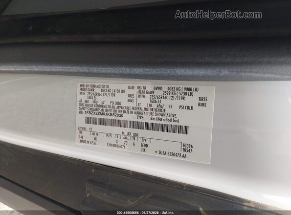 1FBZX2ZM8JKB52820 2018 FORD TRANSIT-350 White Engine compartment view