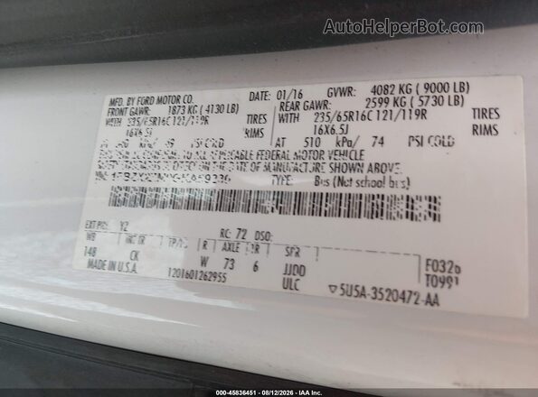 1FBZX2ZM9GKA69230 2016 FORD TRANSIT-350 White Engine compartment view