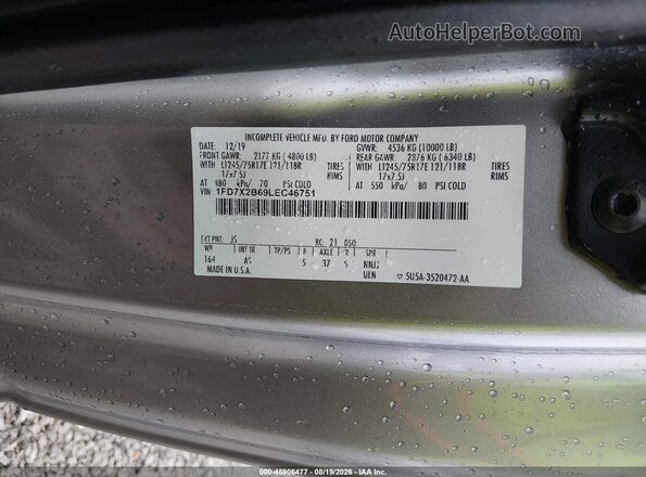 1FD7X2B69LEC46751 2020 FORD F-250 Gray Engine compartment view