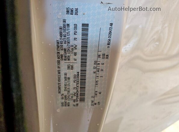 1FD8W3HTXTEE33944 2026 FORD F350 White Вид наклейки з VIN-кодом