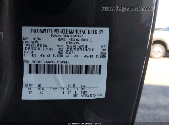 1FDBF2A62GEC54341 2016 FORD F-250 Brown Вид підкапотного простору