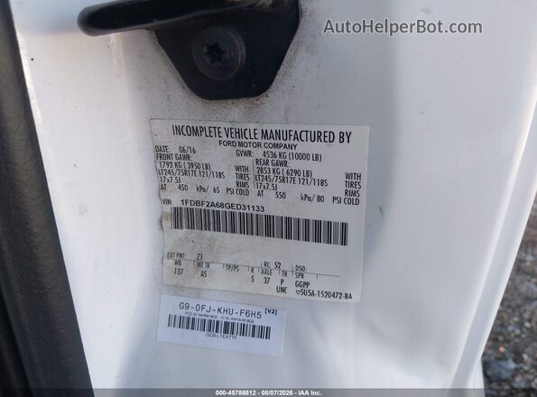 1FDBF2A68GED31133 2016 FORD F-250 White Widok komory silnika