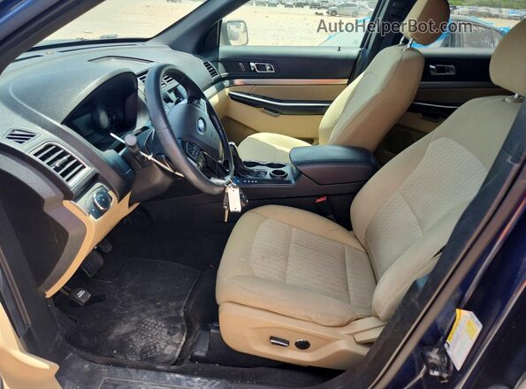 1FM5K7B85GGA51521 2016 FORD EXPLORER Синий Вид салона спереди