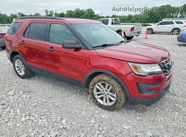 1FM5K7B87GGC29378 2016 FORD EXPLORER Красный Передняя правая четверть