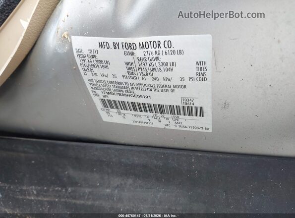 1FM5K7B88HGE09101 2017 FORD EXPLORER Silver Widok komory silnika