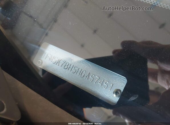 1FM5K7BH5HGA57451 2017 FORD EXPLORER White Вид підкапотного простору