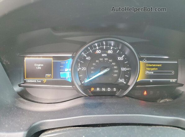 1FM5K7D82HGD40581 2017 FORD EXPLORER Black Вид щитка приладів