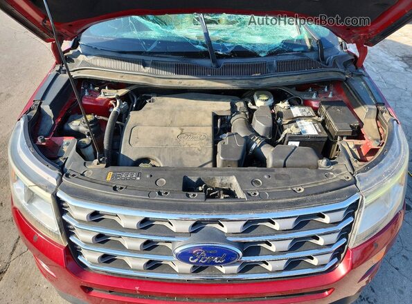 1FM5K7D84HGC46718 2017 FORD EXPLORER Red Vista del compartimento del motor