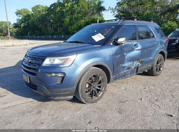 1FM5K7D86JGA23764 2018 FORD EXPLORER Blue Передня ліва чверть
