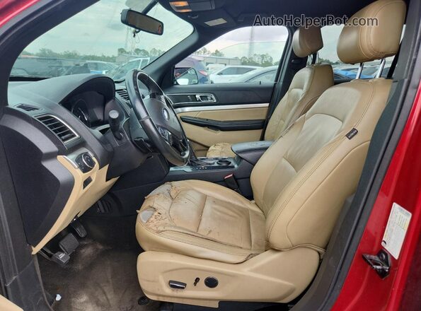 1FM5K7D89HGD00160 2017 FORD EXPLORER Red წინა სალონის ხედი