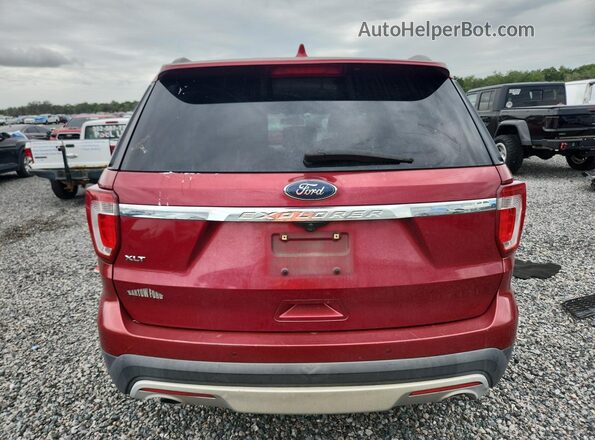 1FM5K7D89HGD00160 2017 FORD EXPLORER Red უკანა ხედი