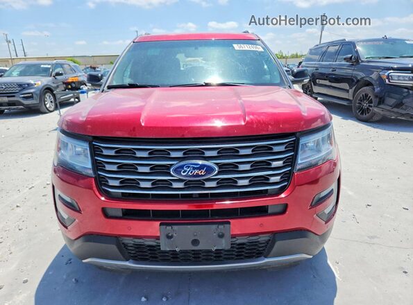 1FM5K7D8XHGA59032 2017 FORD EXPLORER Red წინა ხედი