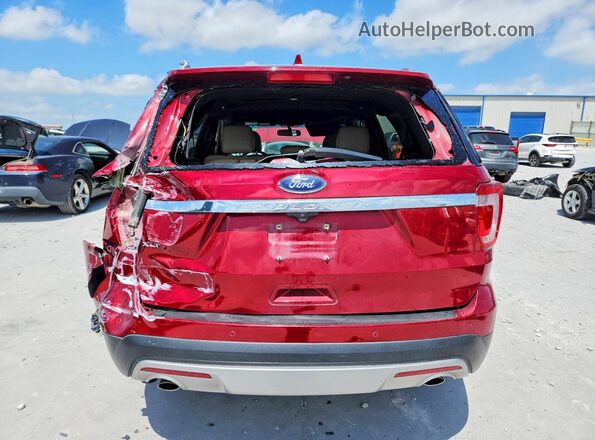 1FM5K7D8XHGA59032 2017 FORD EXPLORER Red უკანა ხედი