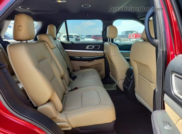 1FM5K7D8XHGA59032 2017 FORD EXPLORER Red უკანა სალონის ხედი