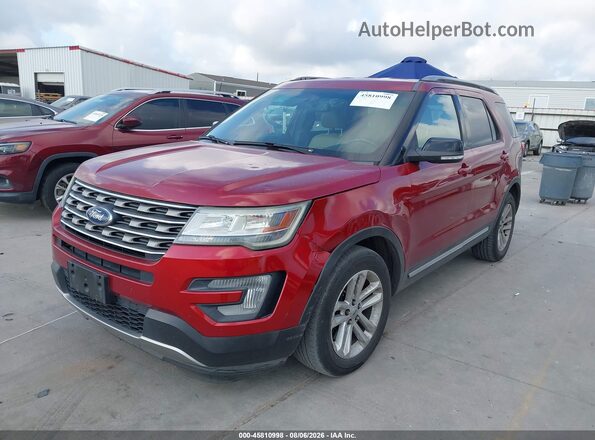 1FM5K7DH8GGC40452 2016 FORD EXPLORER Red Առջևի ձախ երեք քառորդ տեսարան