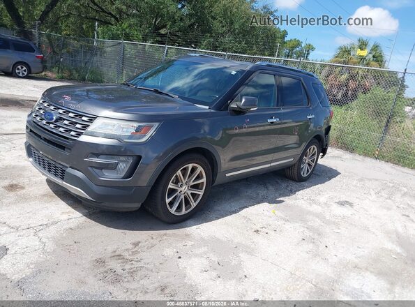 1FM5K7F80HGC34045 2017 FORD EXPLORER Gray Vista tres cuartos delantera izquierda