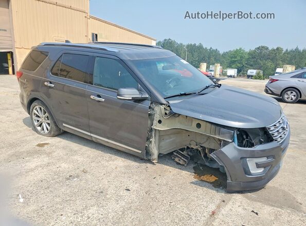 1FM5K7F82HGD22143 2017 FORD EXPLORER Серый Передняя правая четверть