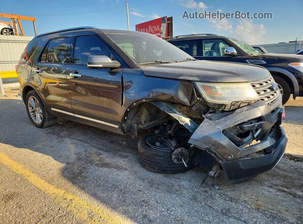 1FM5K7F85GGC21872 2016 FORD EXPLORER Gray Delantero derecho