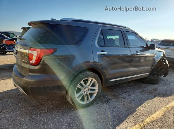 1FM5K7F85GGC21872 2016 FORD EXPLORER Gray Trasero derecho