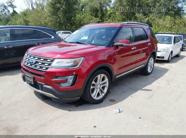 1FM5K7FH2GGC66168 2016 FORD EXPLORER Красный Передняя левая четверть
