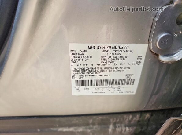 1FM5K8AB4LGA19642 2020 FORD EXPLORER Silver ძრავის განყოფილების ხედი