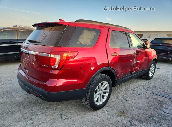 1FM5K8B80HGC83807 2017 FORD EXPLORER Burgundy Trasero derecho