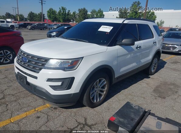 1FM5K8B81GGD32432 2016 FORD EXPLORER White წინა მარცხენა ხედი სამი მეოთხედიდან