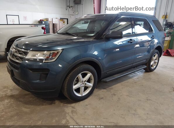 1FM5K8B81JGC45363 2018 FORD EXPLORER Blue Vista tres cuartos delantera izquierda