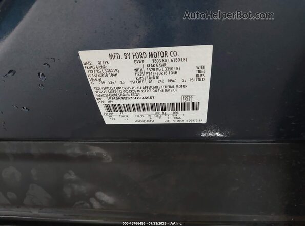 1FM5K8B87JGC45657 2018 FORD EXPLORER Blue Engine compartment view