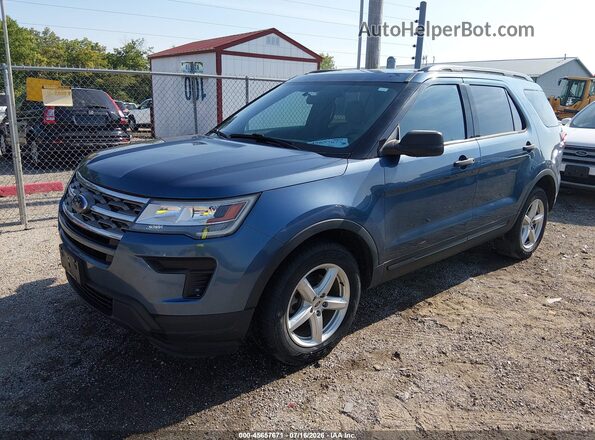 1FM5K8B88JGC45425 2018 FORD EXPLORER Blue წინა მარცხენა ხედი სამი მეოთხედიდან