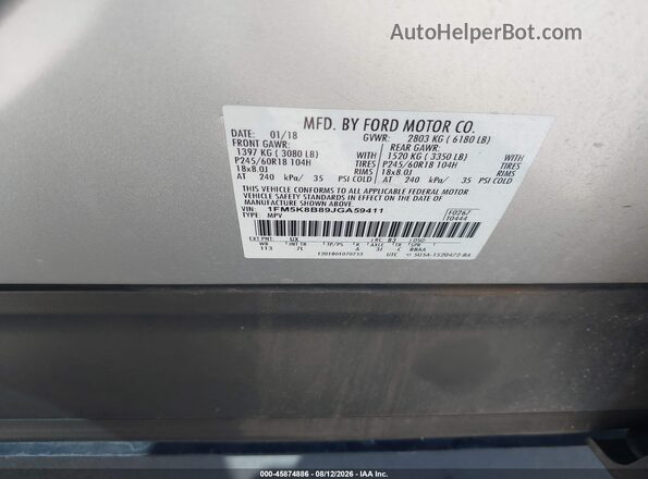 1FM5K8B89JGA59411 2018 FORD EXPLORER Серебряный Вид подкапотного пространства