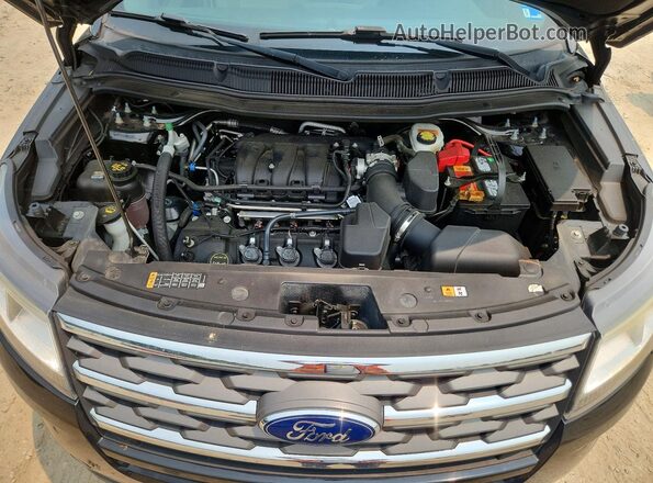 1FM5K8B89JGC45546 2018 FORD EXPLORER Black ძრავის განყოფილების ხედი
