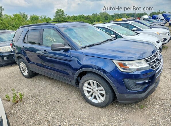 1FM5K8BH0GGC00665 2016 FORD EXPLORER Blue Delantero derecho