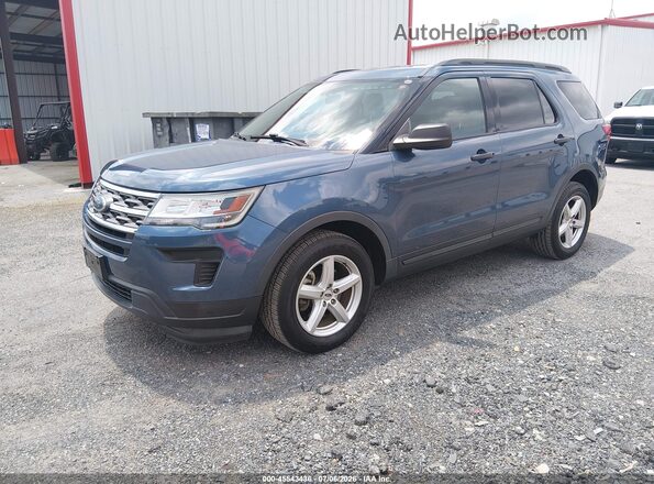 1FM5K8BH1JGC57156 2018 FORD EXPLORER Blue წინა მარცხენა ხედი სამი მეოთხედიდან