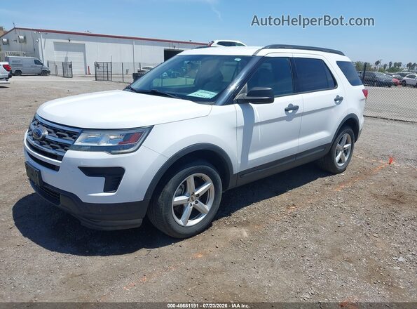 1FM5K8BH2JGC45565 2018 FORD EXPLORER White წინა მარცხენა ხედი სამი მეოთხედიდან