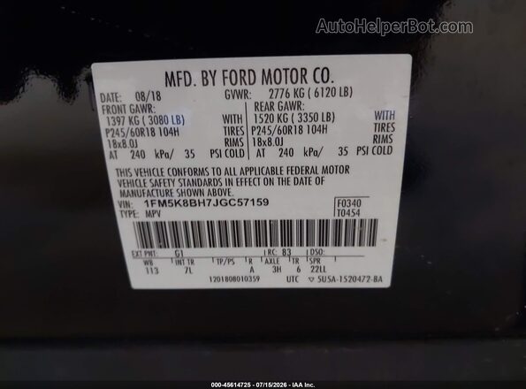 1FM5K8BH7JGC57159 2018 FORD EXPLORER Gray Widok komory silnika