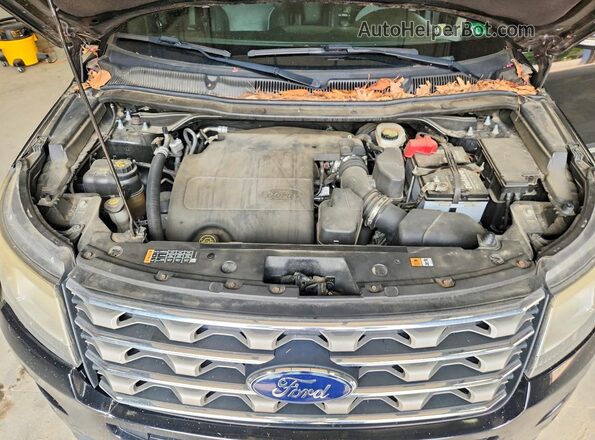 1FM5K8D80HGC44406 2017 FORD EXPLORER Black Vista del compartimento del motor