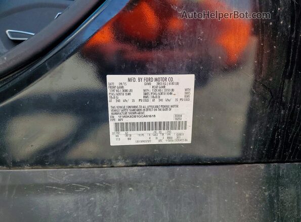 1FM5K8D81GGA81618 2016 FORD EXPLORER Black VIN კოდის სტიკერის ხედი