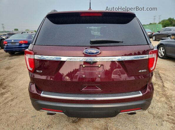 1FM5K8D81JGC03966 2018 FORD EXPLORER Burgundy Vista trasera