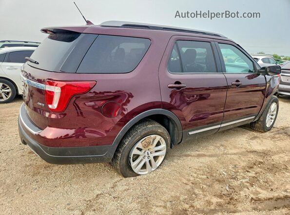 1FM5K8D81JGC03966 2018 FORD EXPLORER Burgundy Trasero derecho