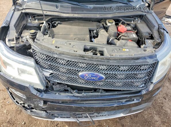 1FM5K8D83GGD24880 2016 FORD EXPLORER Black ძრავის განყოფილების ხედი