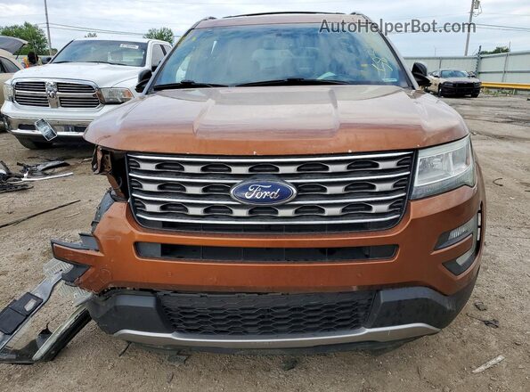 1FM5K8D84HGA48453 2017 FORD EXPLORER Orange Front view