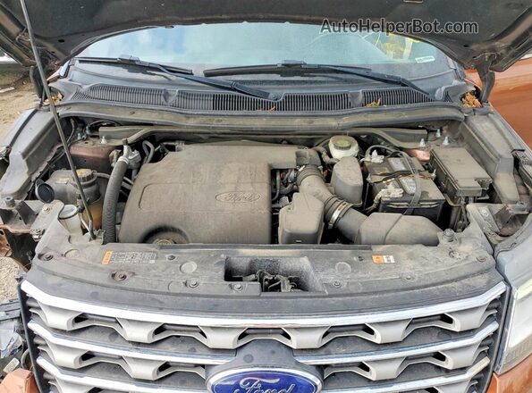 1FM5K8D84HGA48453 2017 FORD EXPLORER Orange Engine compartment view