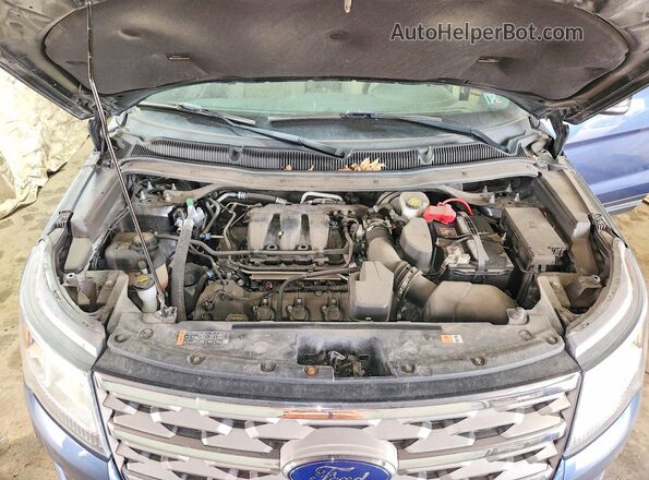 1FM5K8D84JGC66768 2018 FORD EXPLORER Blue ძრავის განყოფილების ხედი