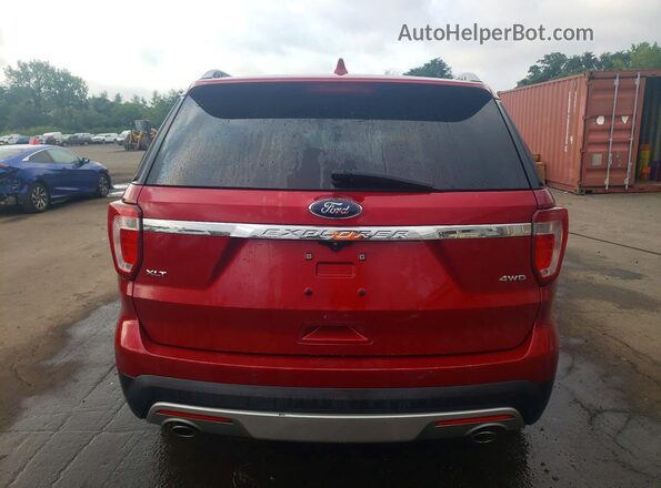 1FM5K8D85GGA41588 2016 FORD EXPLORER Red უკანა ხედი