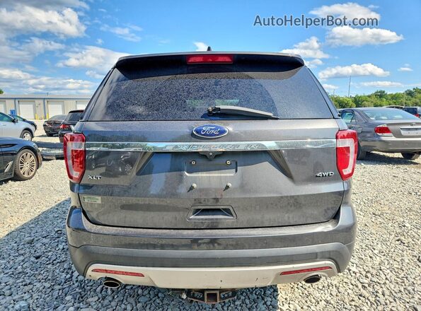 1FM5K8D85GGC28359 2016 FORD EXPLORER Gray Rear view